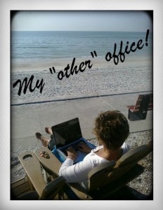 blogging at the beach